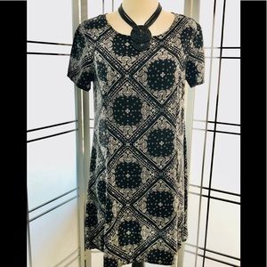 Forever 21 black & cream paisley/bandanna dress